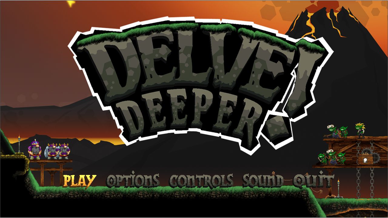 Delve Deeper game main menu and gameplay